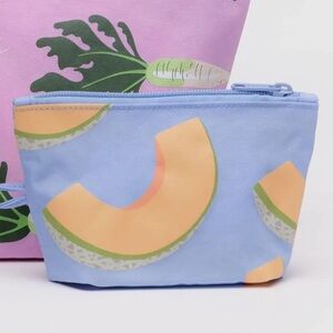 NWOT Baggu Small Go Pouch in Cantaloupe Blue (part of Japanese Produce set)